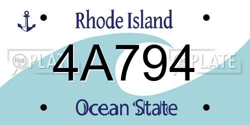 4A794 Rhode Island License Plate