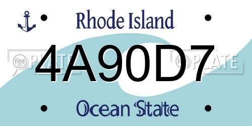 4A90D7 Rhode Island License Plate