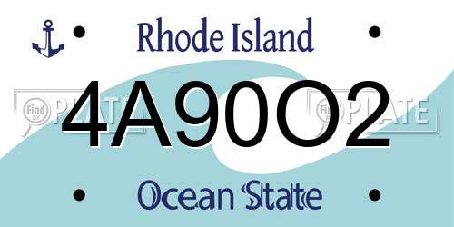 4A90O2 Rhode Island License Plate
