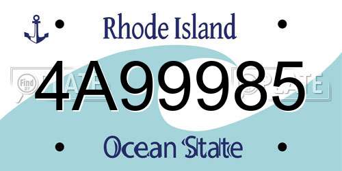 4A99985 Rhode Island License Plate