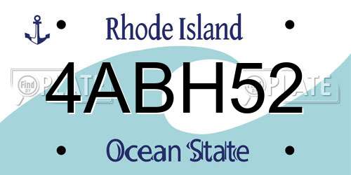 4ABH52 Rhode Island License Plate