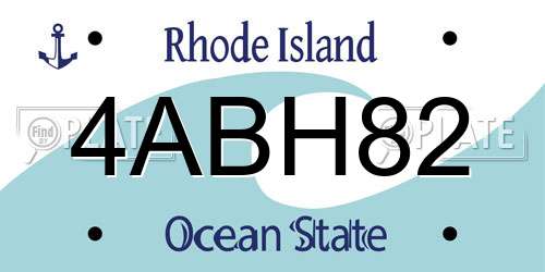 4ABH82 Rhode Island License Plate