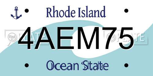 4AEM75 Rhode Island License Plate