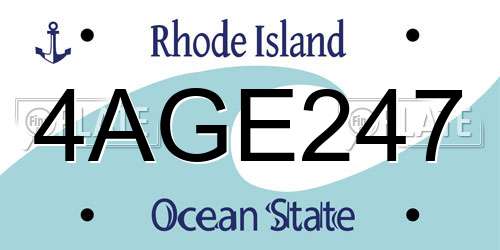 4AGE247 Rhode Island License Plate