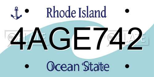 4AGE742 Rhode Island License Plate