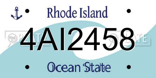 4AI2458 Rhode Island License Plate