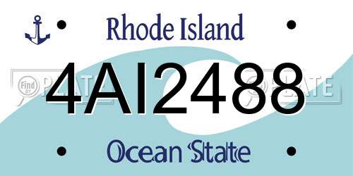 4AI2488 Rhode Island License Plate