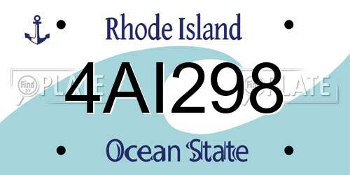 4AI298 Rhode Island License Plate