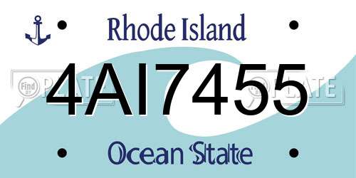 4AI7455 Rhode Island License Plate