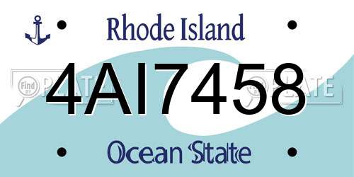 4AI7458 Rhode Island License Plate