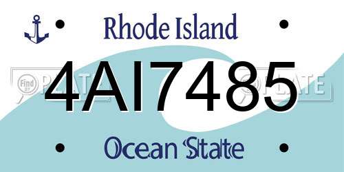 4AI7485 Rhode Island License Plate