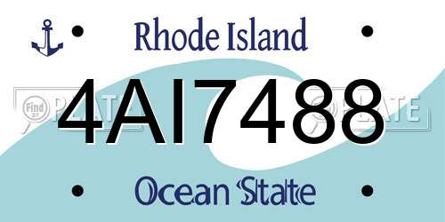 4AI7488 Rhode Island License Plate