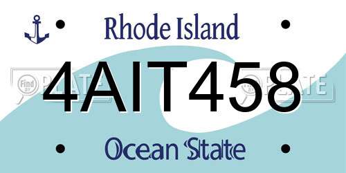 4AIT458 Rhode Island License Plate