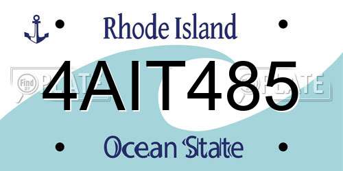 4AIT485 Rhode Island License Plate