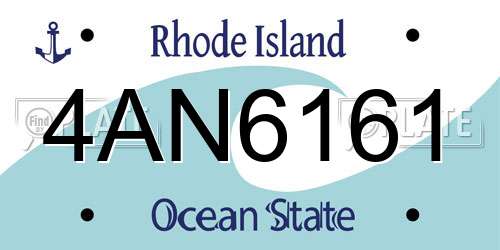 4AN6161 Rhode Island License Plate