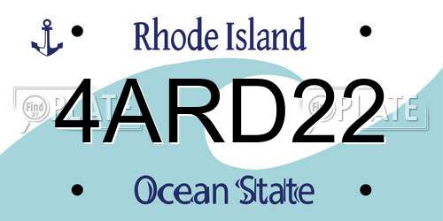 4ARD22 Rhode Island License Plate