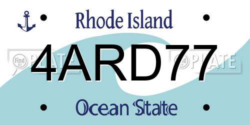 4ARD77 Rhode Island License Plate