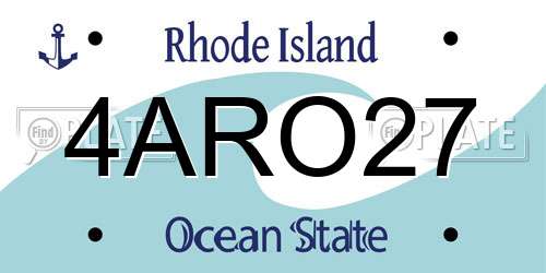 4ARO27 Rhode Island License Plate