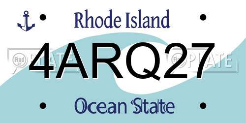 4ARQ27 Rhode Island License Plate
