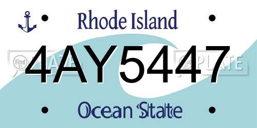 4AY5447 Rhode Island License Plate