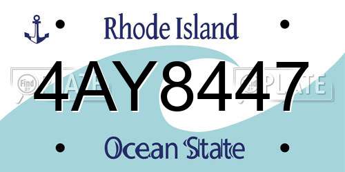 4AY8447 Rhode Island License Plate