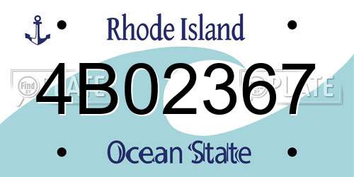 4B02367 Rhode Island License Plate