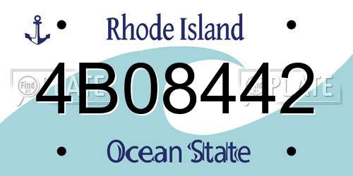 4B08442 Rhode Island License Plate