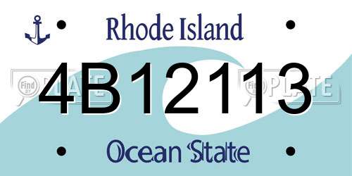 4B12113 Rhode Island License Plate