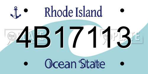 4B17113 Rhode Island License Plate