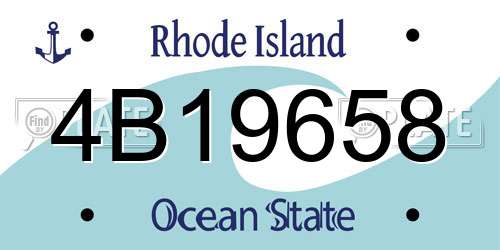4B19658 Rhode Island License Plate
