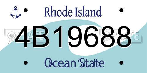 4B19688 Rhode Island License Plate