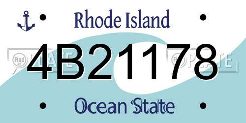 4B21178 Rhode Island License Plate