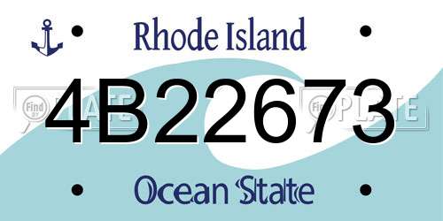 4B22673 Rhode Island License Plate