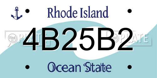 4B25B2 Rhode Island License Plate