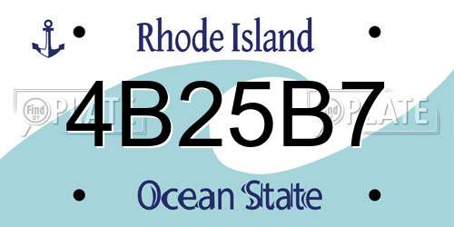 4B25B7 Rhode Island License Plate