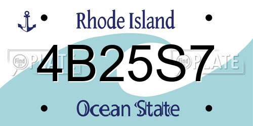 4B25S7 Rhode Island License Plate