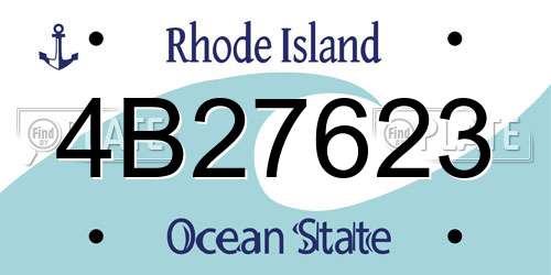 4B27623 Rhode Island License Plate