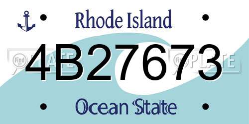 4B27673 Rhode Island License Plate