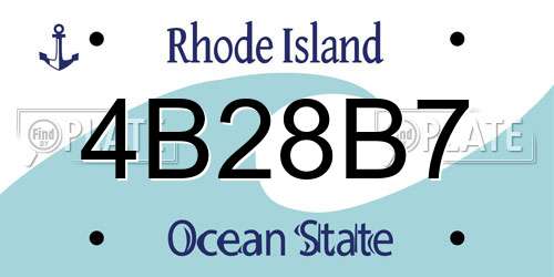 4B28B7 Rhode Island License Plate