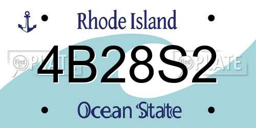 4B28S2 Rhode Island License Plate