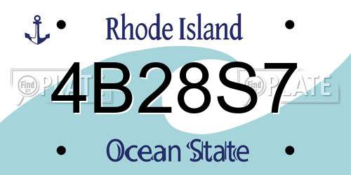 4B28S7 Rhode Island License Plate