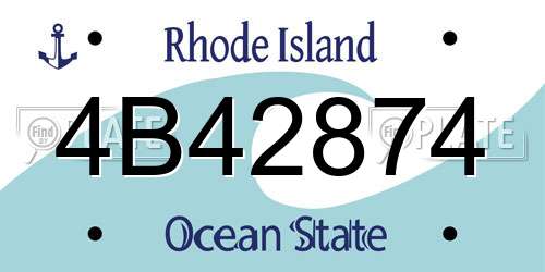 4B42874 Rhode Island License Plate