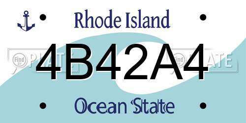 4B42A4 Rhode Island License Plate