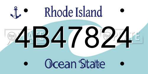 4B47824 Rhode Island License Plate