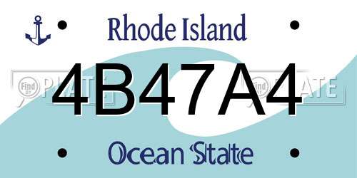 4B47A4 Rhode Island License Plate
