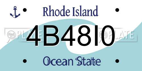 4B48I0 Rhode Island License Plate