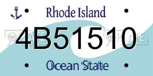 4B51510 Rhode Island License Plate