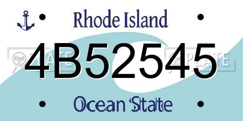 4B52545 Rhode Island License Plate
