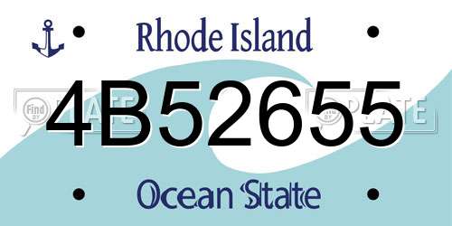 4B52655 Rhode Island License Plate