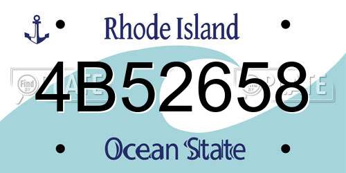 4B52658 Rhode Island License Plate